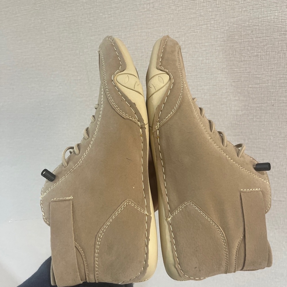 LDECK High Top Womens Size 37 7US Beige Casual Sneakers AUS Logo Minimal Wear - Picture 8 of 11
